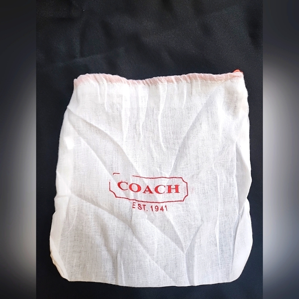 Vintage Coach Drawstring Dust Bag for Wallet or other small item- White